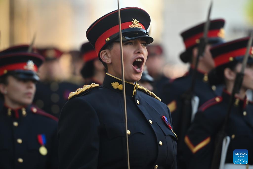 Soldiers of the Armed Forces of Malta attend a parade during Republic Day celebrations in Valletta, Malta, on Dec. 13, 2023. Malta celebrated the 49th anniversary as a Republic on Wednesday(Photo: Xinhua)