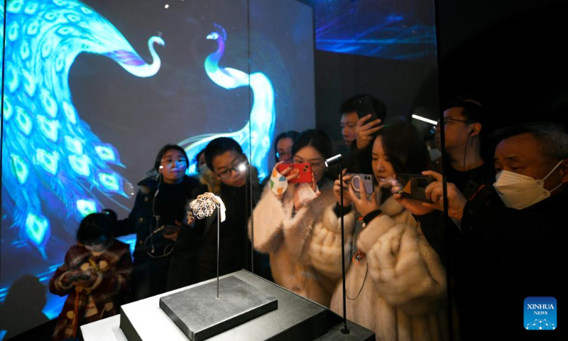 Tourists visit the Chengdu Museum in Chengdu, southwest China's Sichuan Province, Dec. 31, 2023. Cultural tourism has become an option for both residents and tourists in the southwestern city of Chengdu during the three-day New Year holiday. (Xinhua/Xu Bingjie)