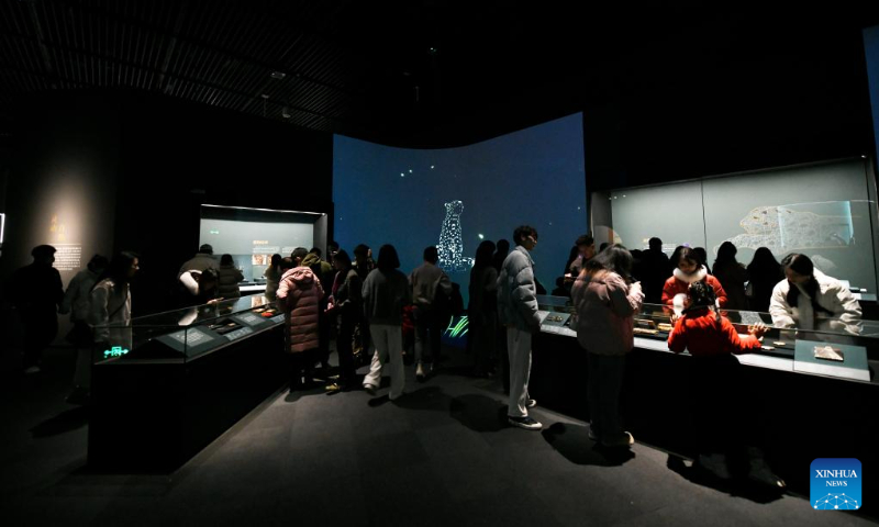 Tourists visit the Chengdu Museum in Chengdu, southwest China's Sichuan Province, Dec. 31, 2023. Cultural tourism has become an option for both residents and tourists in the southwestern city of Chengdu during the three-day New Year holiday. (Xinhua/Xu Bingjie)