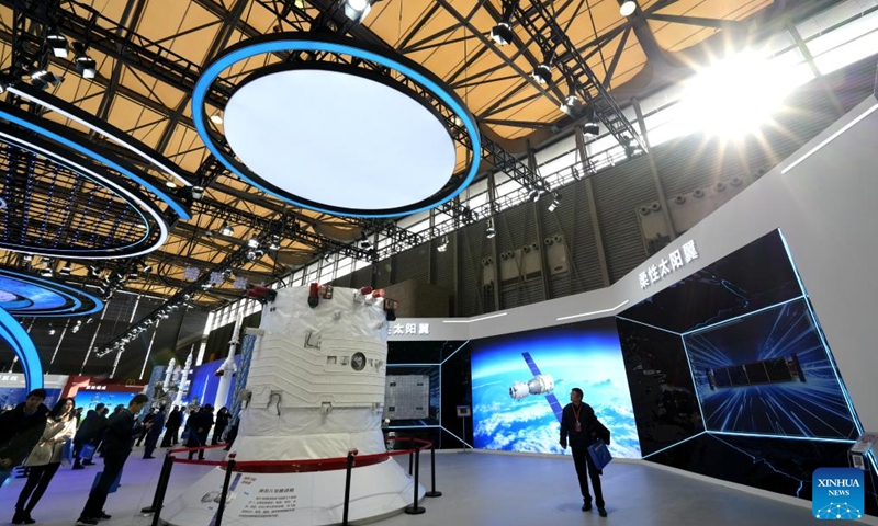 People visit the Exhibition of Achievements in China Manned Space Program in Shanghai, east China, Dec. 29, 2023. The 50-day exhibition started at Shanghai New International Expo Center on Friday and it will be open to the public for free. (Photo: Xinhua)