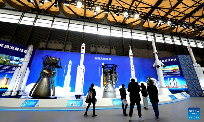 People visit the Exhibition of Achievements in China Manned Space Program in Shanghai, east China, Dec. 29, 2023. The 50-day exhibition started at Shanghai New International Expo Center on Friday and it will be open to the public for free. (Photo: Xinhua)