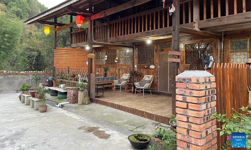 This photo taken on Nov. 20, 2023 shows a renovated old village house in Fangshiping Village of Huaihua City, central China's Hunan Province. (Photo:Xinhua)