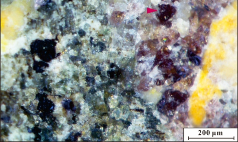 Nipeiite-(Ce) and its symbiotic mineral assemblage Photo: Tianjin center of the China Geological Survey