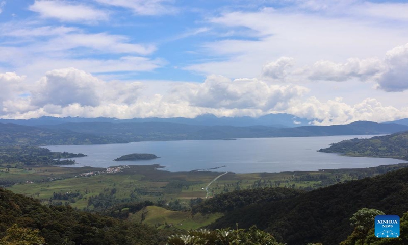 This photo taken on Jan. 5, 2024 shows a view of La Cocha Lagoon in the department of Narino, Colombia. (Xinhua/Zhou Shengping)