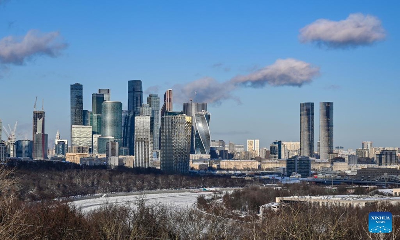 This photo taken on Jan. 12, 2024 shows skyscrapers at the international business center in Moscow, Russia. (Xinhua/Cao Yang)