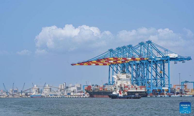 This photo taken on Jan. 10, 2024 shows a view of the Abidjan Port in Abidjan, Cote d'Ivoire. Abidjan is the largest city and economic capital of Cote d'Ivoire. (Xinhua/Han Xu)