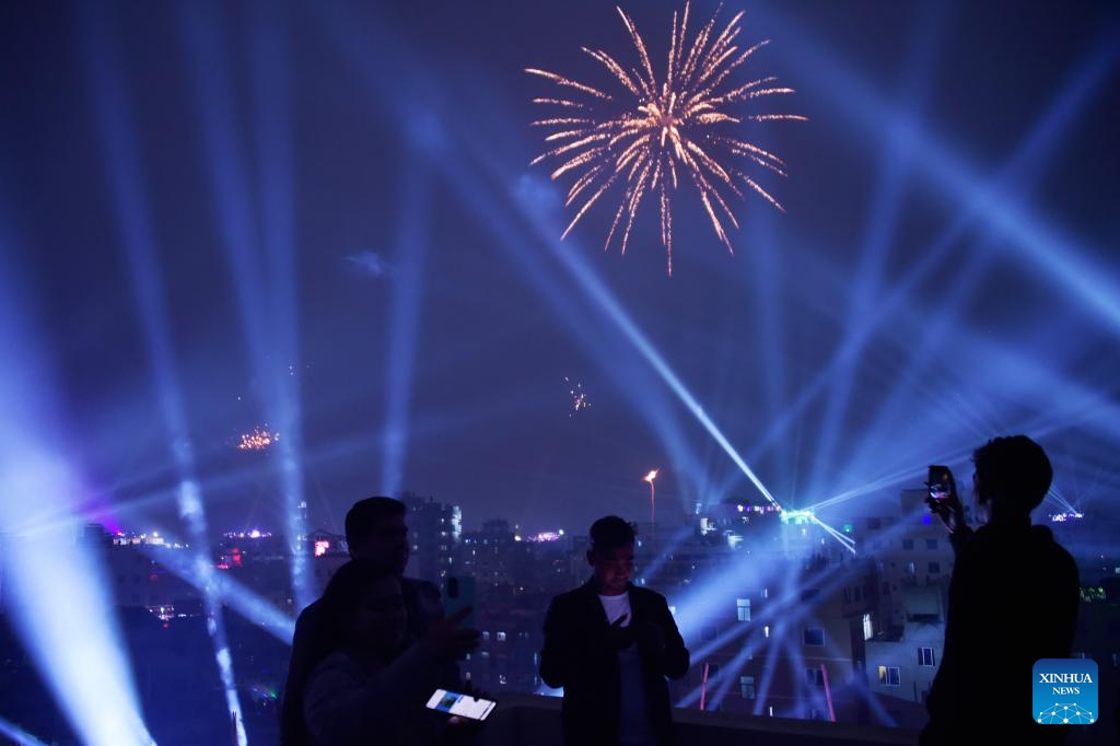 People celebrate Sakrain festival in Dhaka, capital of Bangladesh, Jan. 14, 2024. People in Dhaka celebrate Sakrain festival, also known as Ghuri Utsob or Kite festival, at the end of Poush, the ninth month of the Bengali calendar.(Photo: Xinhua)