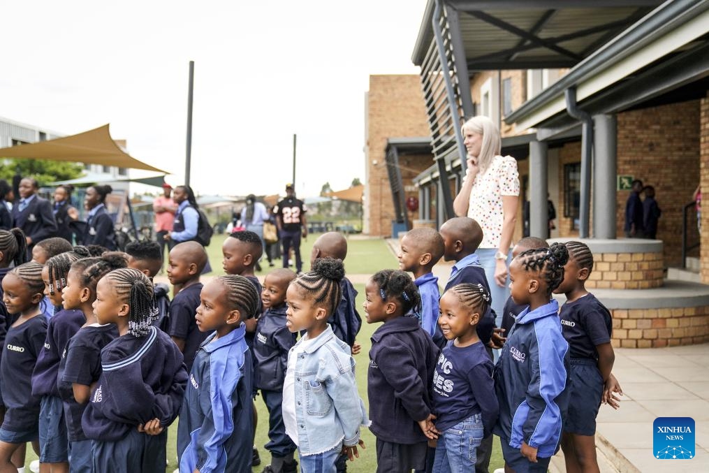 Students are seen on the first day of a new semester at a school in Johannesburg, South Africa, Jan. 17, 2024. Primary, secondary and preschool students in Johannesburg started a new semester this week.(Photo: Xinhua)