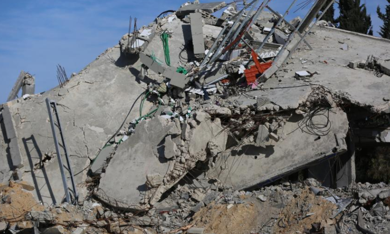 This photo taken on March 1, 2024 shows ruined buildings in central Gaza Strip city of Deir el-Balah.

The Palestinian death toll in the Gaza Strip has risen to 30,320, the Hamas-run Health Ministry said in a press statement on Saturday. (Xinhua)