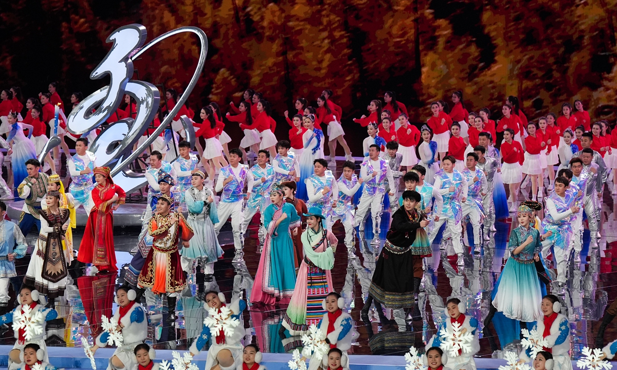 The 14th National Winter Games opens in Hulunbuir, North China's Inner Mongolia Autonomous Region on February 17, 2024. It will feature more than 3,700 athletes in 176 events across eight sports and become the largest edition in the history of the National Winter Games. Photo: VCG