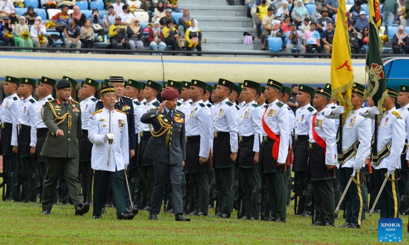 Brunei's Sultan Haji Hassanal Bolkiah attends the 40th National Day Celebration at the National Stadium in the capital city of Bandar Seri Begawan, Brunei, Feb. 24, 2024. Brunei Darussalam on Saturday held a celebration to commemorate the 40th anniversary of independence. (Photo by Jeffery Wong/Xinhua)