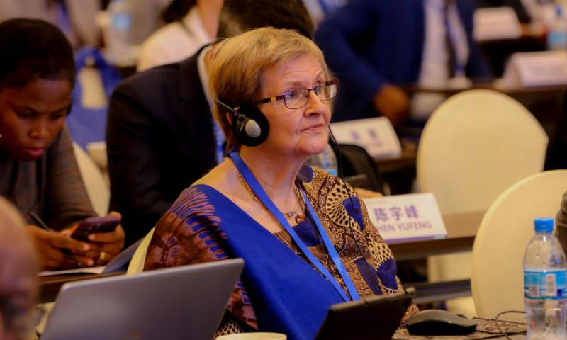 A participant attends the 13th Meeting of the China-Africa Think Tanks Forum in Dar es Salaam, Tanzania, March 8, 2024. The forum opened in Tanzania's port city of Dar es Salaam Friday, with participants describing it as a springboard for the continent's economic and industrialization agenda. (Photo by Herman Emmanuel/Xinhua)