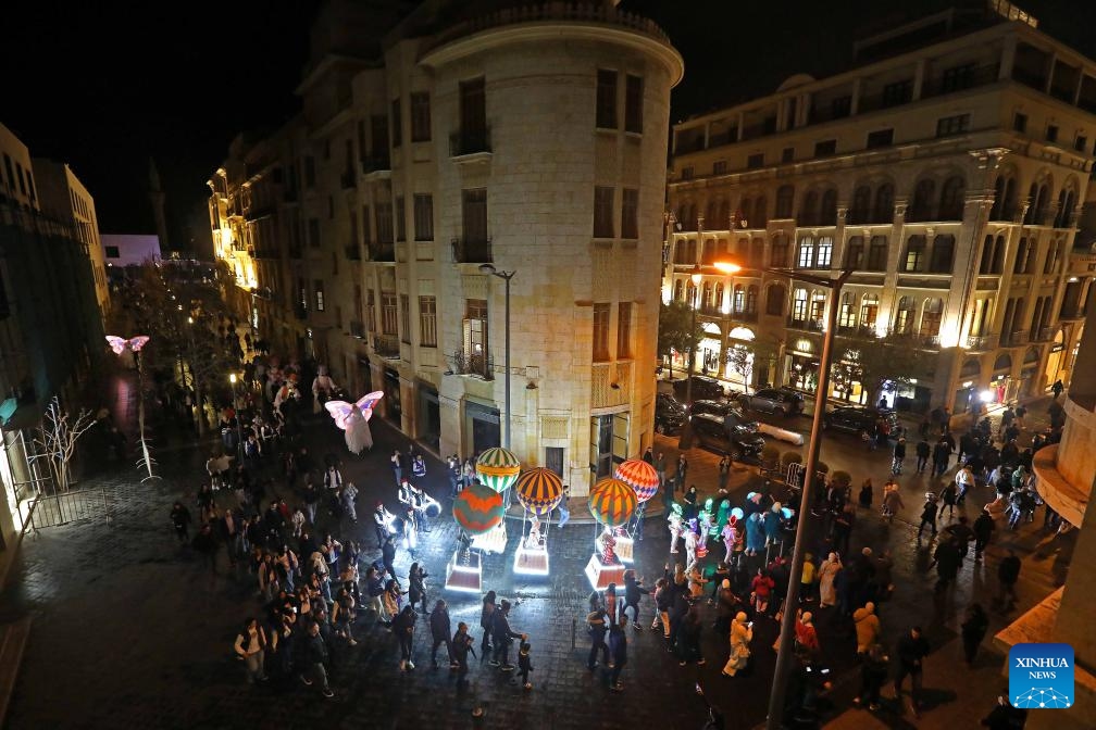 People attend a Ramadan parade in Beirut, Lebanon on March 6, 2024. A parade to welcome the upcoming month of Ramadan was held here on Wednesday.(Photo: Xinhua)