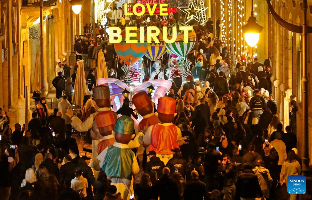 People attend a Ramadan parade in Beirut, Lebanon on March 6, 2024. A parade to welcome the upcoming month of Ramadan was held here on Wednesday.(Photo: Xinhua)