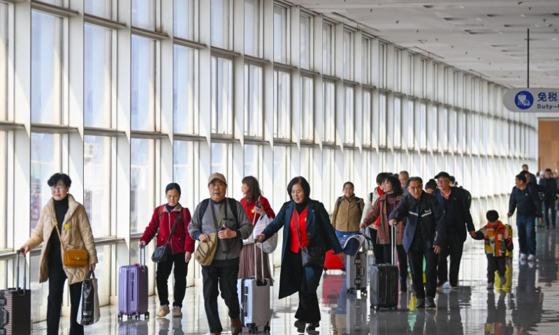 Passengers prepare to go through entry procedures at Tianjin International Cruise Home Port in north China's Tianjin Municipality, March 23, 2024. As the largest cruise home port in north China, Tianjin International Cruise Home Port has handled more than 200,000 inbound and outbound passengers since its full resumption of international cruise ship transport on Sept. 27, 2023.

The port is expected to welcome over 120 international cruise ships in 2024. (Xinhua/Sun Fanyue)