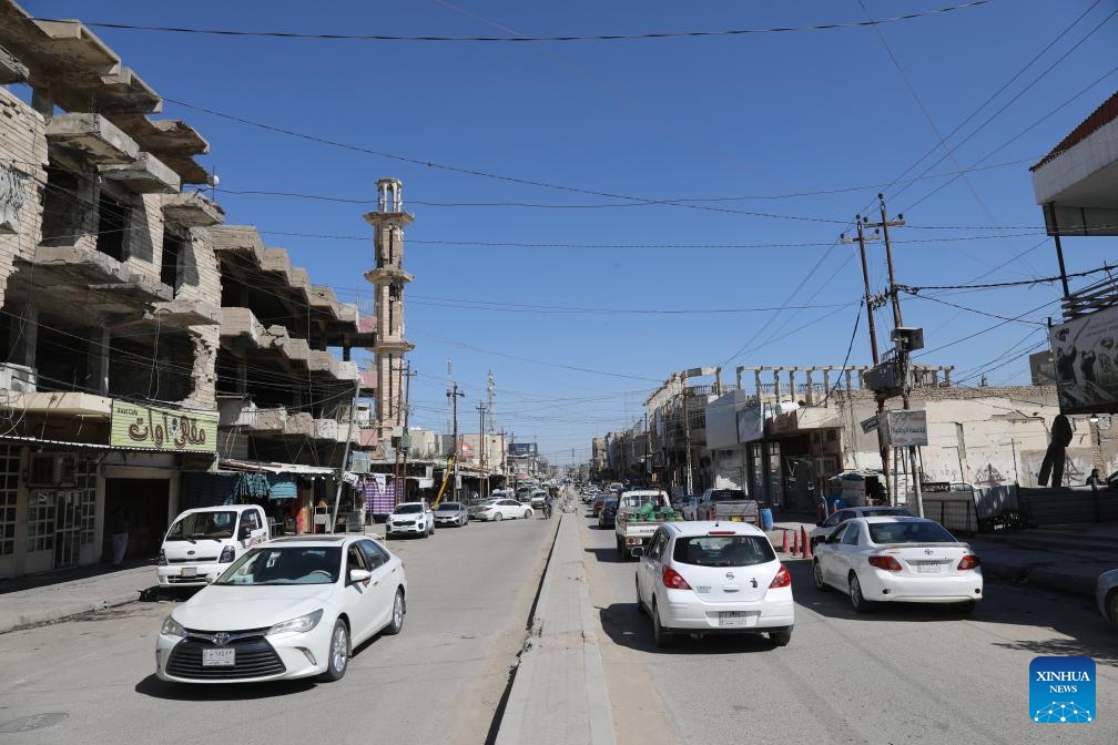 This photo taken on March 12, 2024 shows a street in Fallujah, Iraq. Twenty years after the U.S. military offensive in the Iraqi city of Fallujah, locals are still suffering from the lasting impacts of the use of internationally banned weapons by U.S. forces.(Photo: Xinhua)