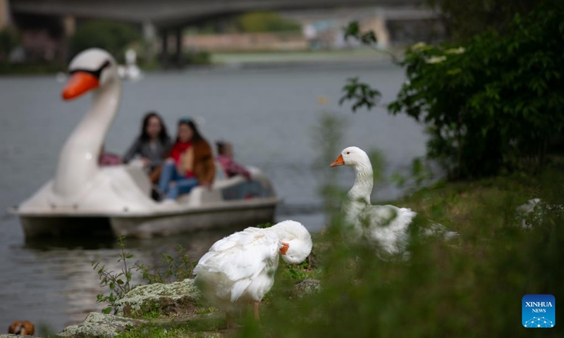 Tourists take a boat tour during the Easter holiday in Rome, Italy, March 31, 2024.(Photo: Xinhua)