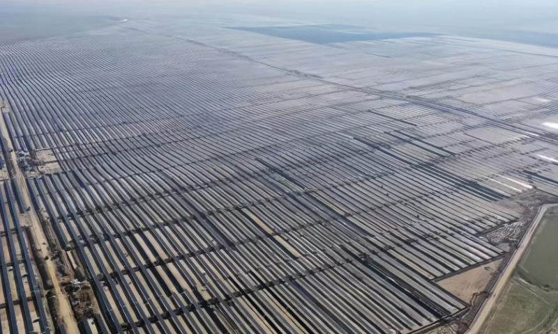 This photo taken on April 29, 2024 shows the solar PV plant built by China's Dongfang Electric Corporation in Samarkand, Uzbekistan. (Dongfang Electric Corporation/Handout via Xinhua)