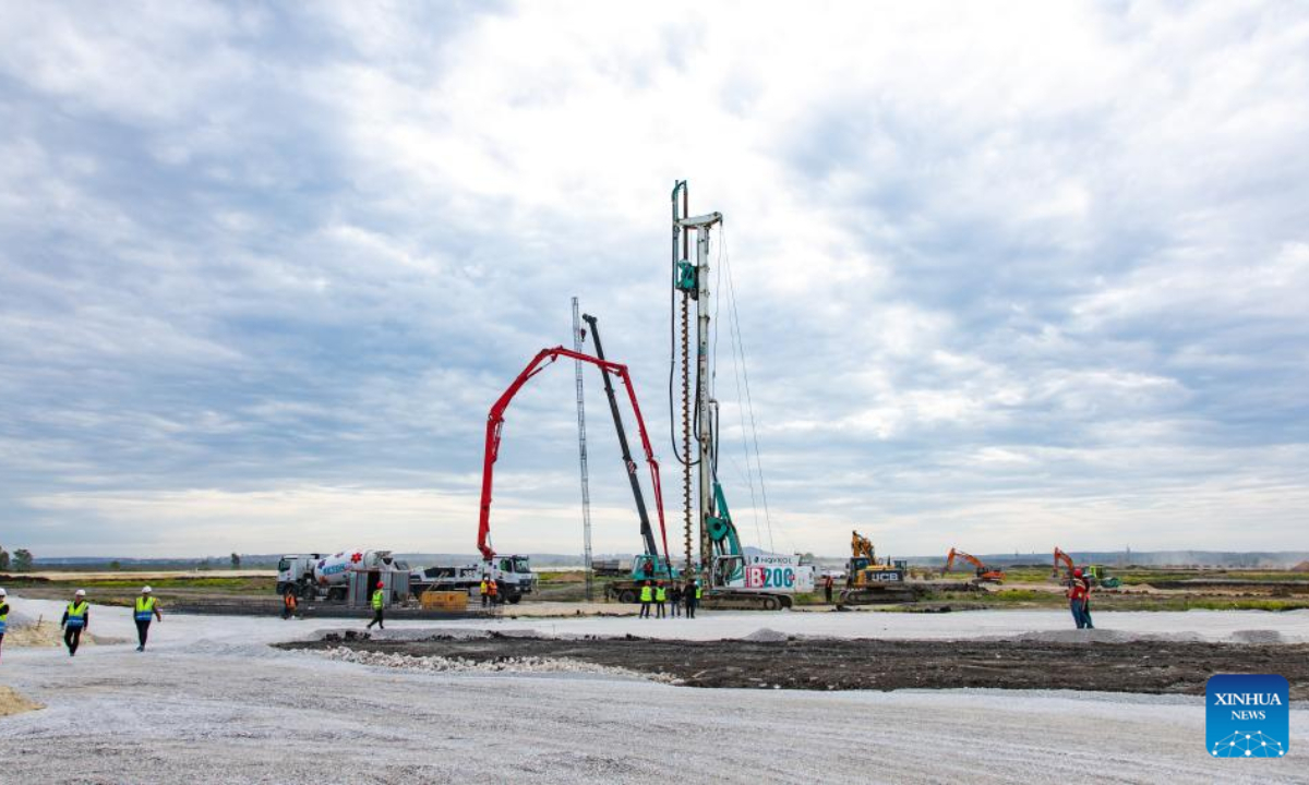 Photo taken on May 1, 2024 shows the construction site of Serbia's National Stadium in Belgrade, Serbia. Photo:Xinhua