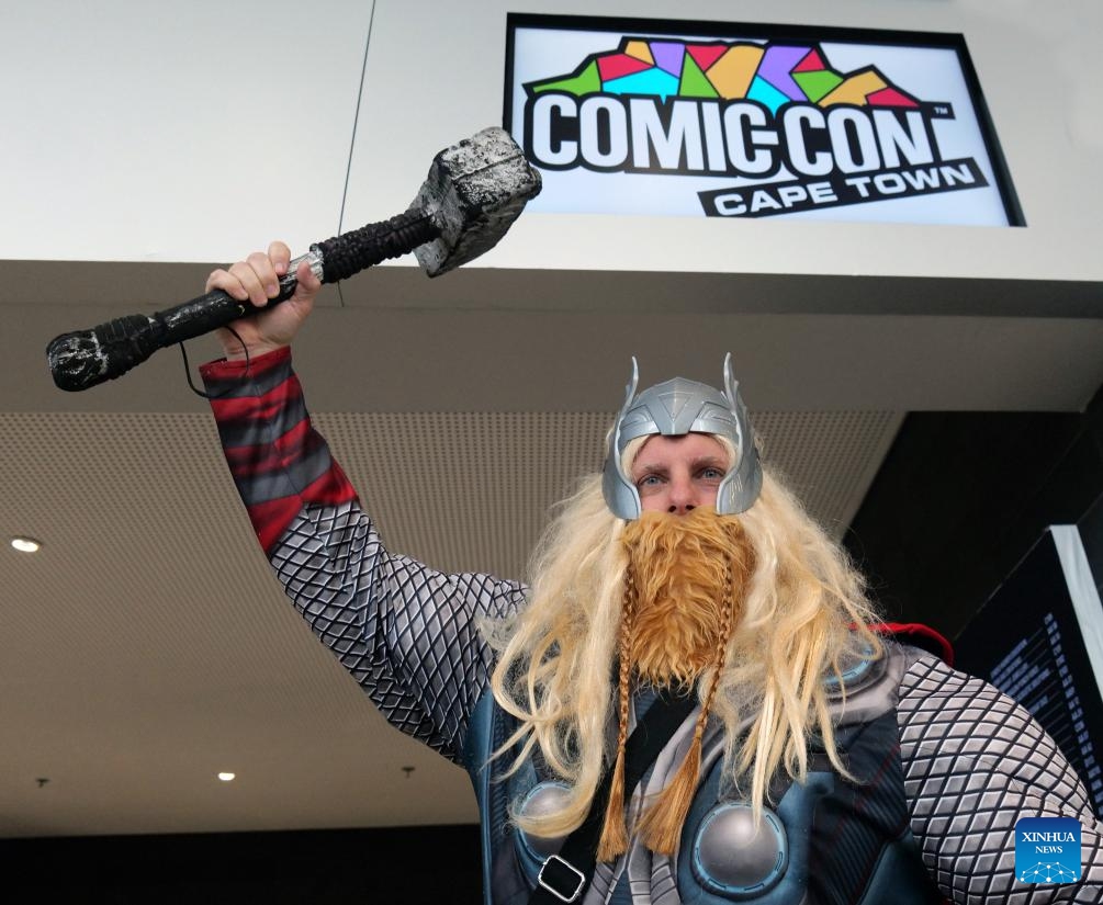 A cosplayer poses for photos during the Comic Con Cape Town 2024 in Cape Town, South Africa, April 27, 2024. Comic Con Cape Town 2024, a leading event for pop culture and gaming in Africa, kicked off on Saturday at Cape Town International Convention Center.(Photo: Xinhua)