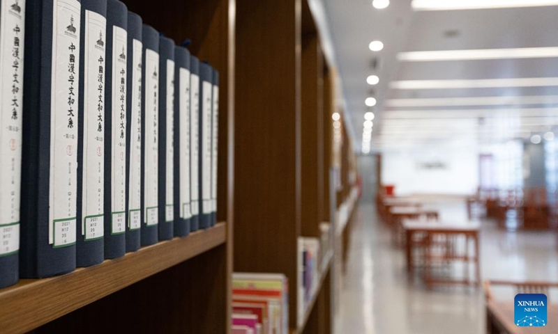 This photo taken on May 5, 2024 shows the library of the China Cultural Center in Belgrade, Serbia. The China Cultural Center in Belgrade, jointly built by China's Ministry of Culture and Tourism and the provincial government of Shandong, opened to the public recently. The center covers an area of 6,000 square meters and offers classes on Chinese language, traditional Chinese musical instruments, Chinese calligraphy, and Tai Chi. Photo: Xinhua