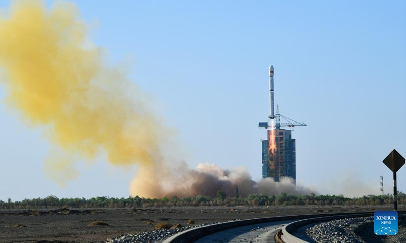 A Long March-4C rocket carrying the satellite Shiyan-23 blasts off from the Jiuquan Satellite Launch Center in northwest China, May 12, 2024. Photo: Xinhua