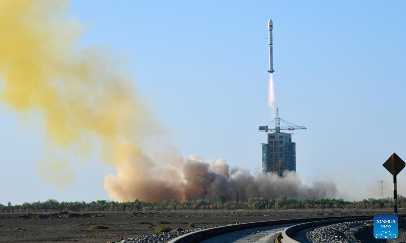 A Long March-4C rocket carrying the satellite Shiyan-23 blasts off from the Jiuquan Satellite Launch Center in northwest China, May 12, 2024. Photo: Xinhua