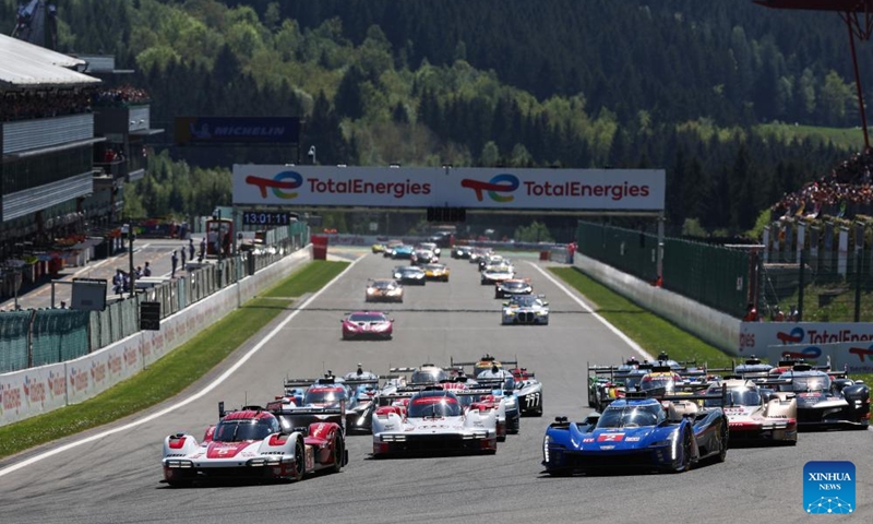 Drivers compete during the Hypercar category race at the 2024 FIA World Endurance Championship (WEC) at Circuit de Spa-Francorchamps in Stavelot, Belgium, May 11, 2024. Photo: Xinhua