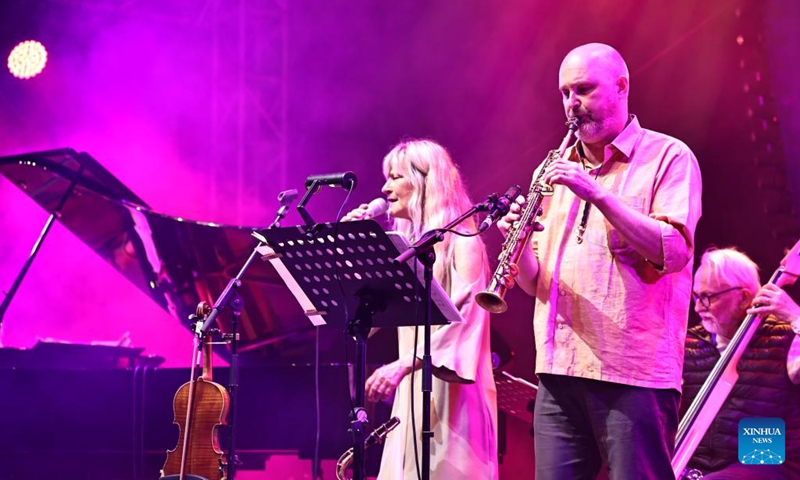 Musicians perform during the closing concert of the 26th Chellah Jazz Music Festival at the Chellah site in Rabat, Morocco, May 12, 2024. Photo: Xinhua