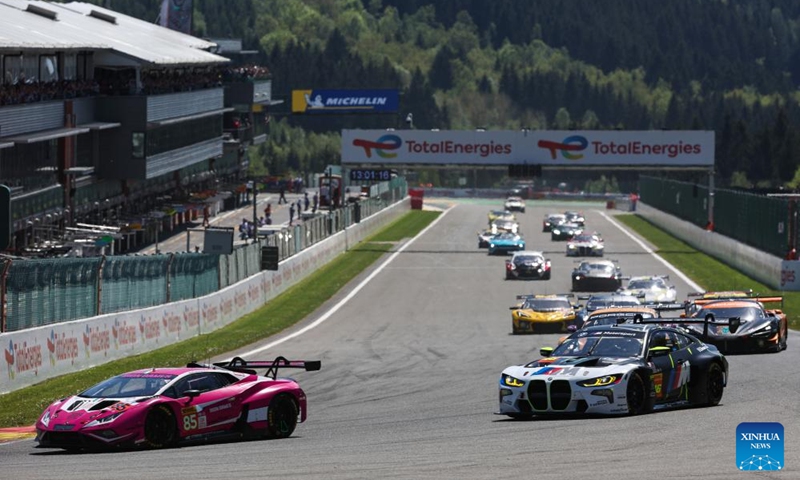 Drivers start during the LMGT3 category race at the 2024 FIA World Endurance Championship (WEC) at Circuit de Spa-Francorchamps in Stavelot, Belgium, May 11, 2024. Photo: Xinhua