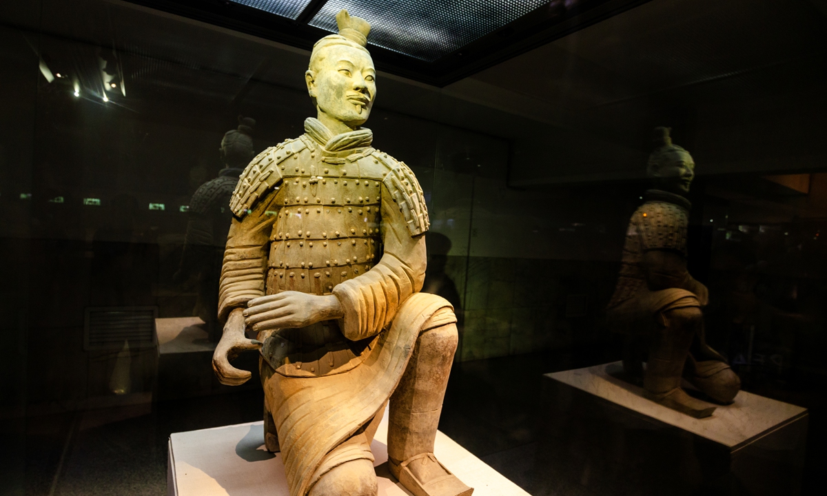 A Terracotta Warrior at the Emperor Qinshihuang's Mausoleum Site Museum in Xi'an, Northwest China's Shaanxi Province Photo: VCG