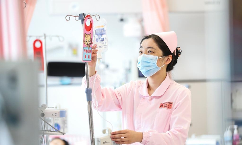 A nurse works at a maternal and child health care hospital in Huai'an City, east China's Jiangsu Province, May 12, 2024. Sunday marked the 113th International Nurses Day. Photo: Xinhua