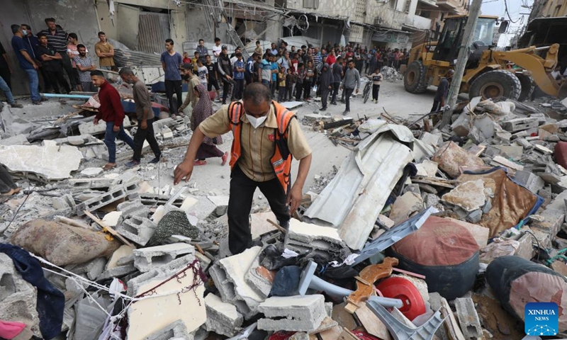 Israeli airstrikes kill 40 in central Gaza refugee camp - Global Times