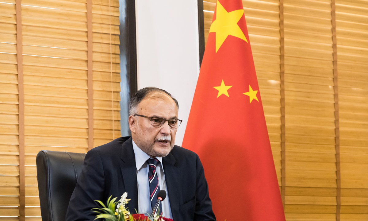 Pakistan's Federal Minister for Planning, Development, and Special Initiatives, Prof. Ahsan Iqbal Photo: Chen Tao/GT