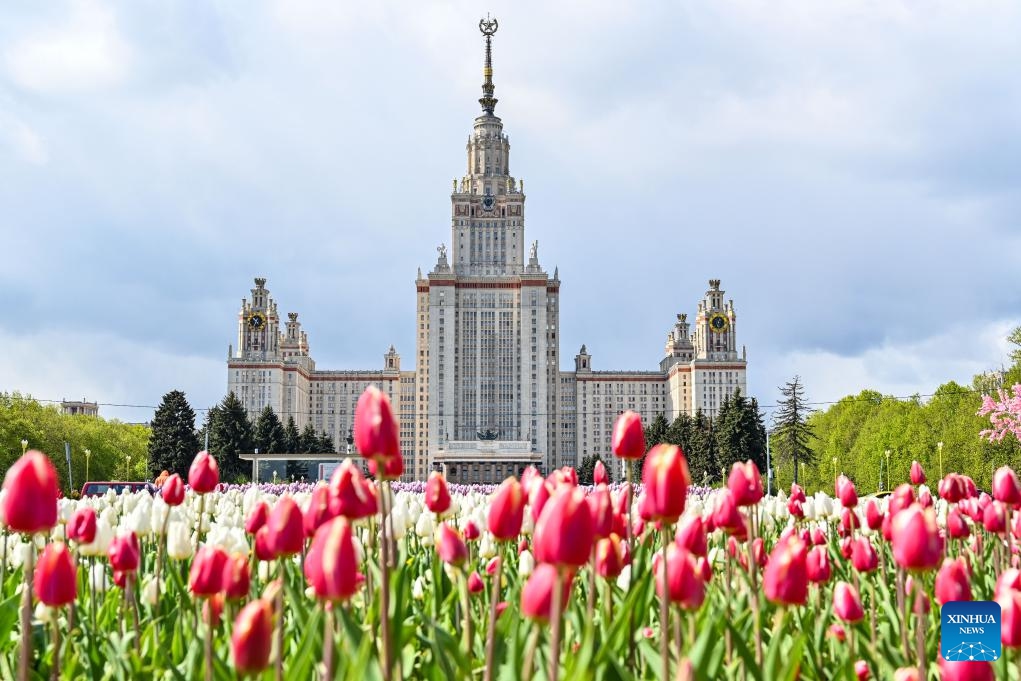 This photo taken on May 8, 2024 shows the main building of Moscow State University in Moscow, Russia.(Photo: Xinhua)
