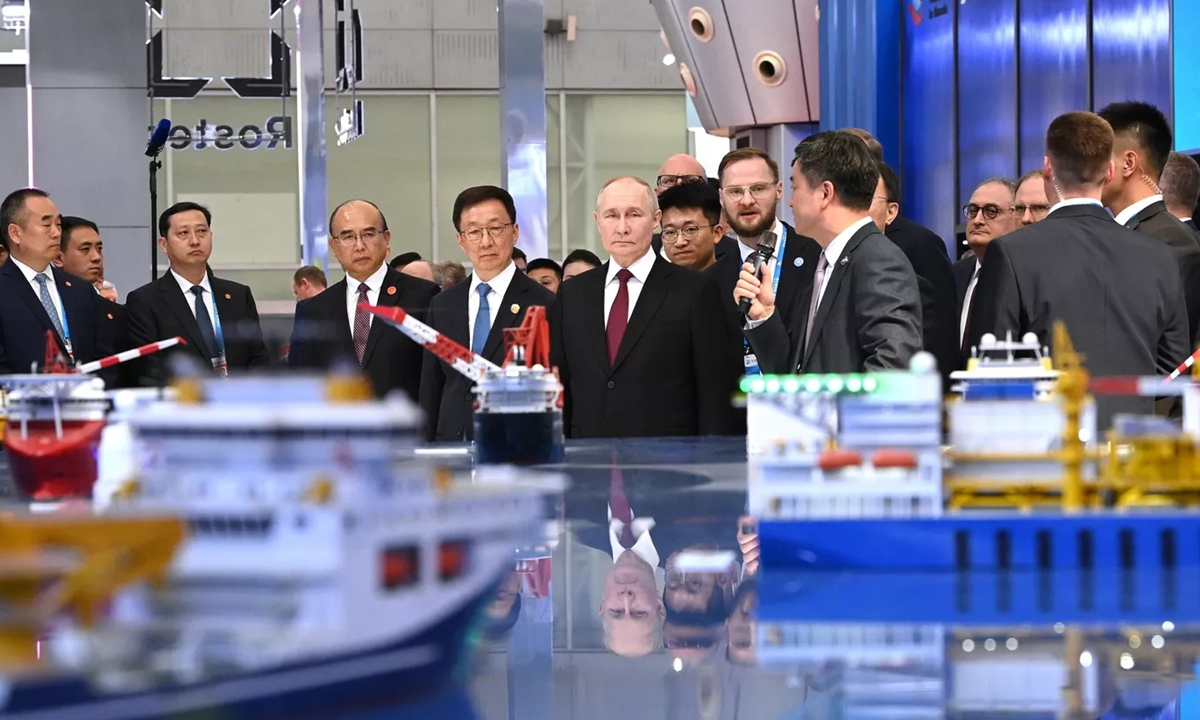 Russian President Vladimir Putin attends the opening ceremony of the eighth China-Russia Expo and visits expo booths, accompanied by Chinese Vice President Han Zheng on May 17, 2024 in Harbin, Northeast China's Heilongjiang Province. Photo: Sputnik 