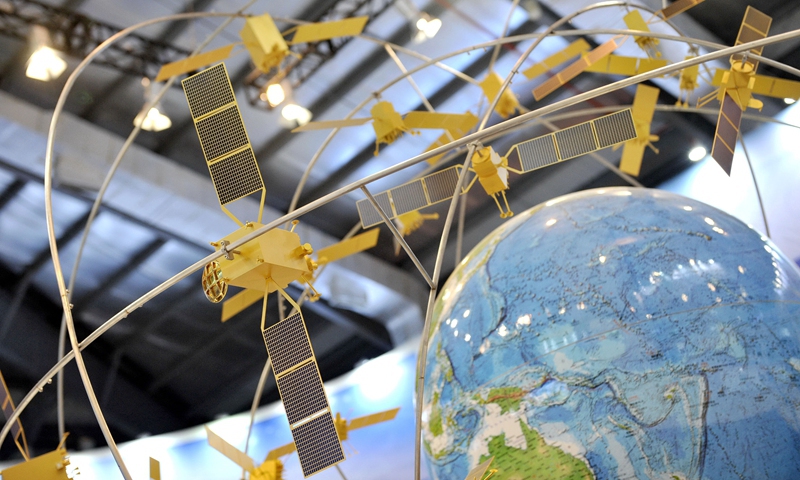 A model of the Beidou Satellite Navigation System (Photo: Xinhua)