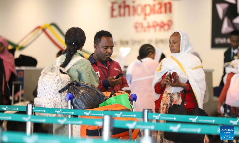 Tourists are pictured at the newly-built domestic passenger terminal at Bole International Airport in Addis Ababa, Ethiopia, May 18, 2024. Ethiopian Airlines, Africa's largest and fastest-growing airline, inaugurated a Chinese-built domestic passenger terminal in Addis Ababa, the Ethiopian capital, on Saturday. Photo: Xinhua