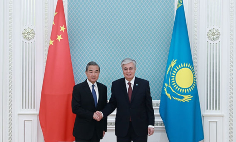 Wang Yi, a member of the Political Bureau of the Communist Party of China Central Committee and Minister of Foreign Affairs meets with Kazakh President Kassym-Jomart Tokayev in Astana on May 20, 2024. Photo: Chinese Foreign Ministry 