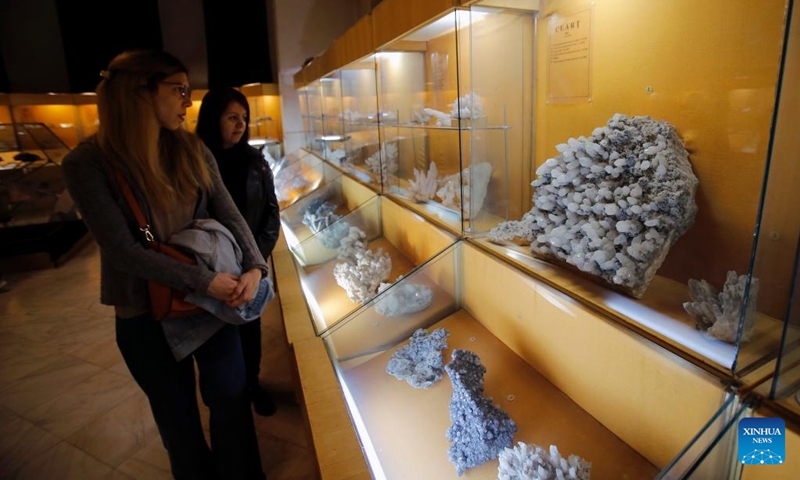 People visit National Museum of Geology during the European Night of Museums event in Bucharest, Romania, May 18, 2024. European Night of Museums takes place on the third Saturday of May. It is a cultural event in which museums and cultural institutions remain open late into the night to introduce themselves to new potential patrons. Photo: Xinhua