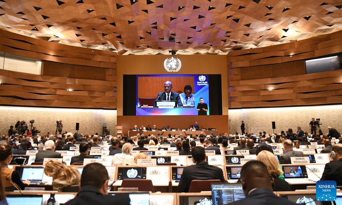 The 77th World Health Assembly (WHA) is held in Geneva, Switzerland on May 27, 2024.Photo: Xinhua