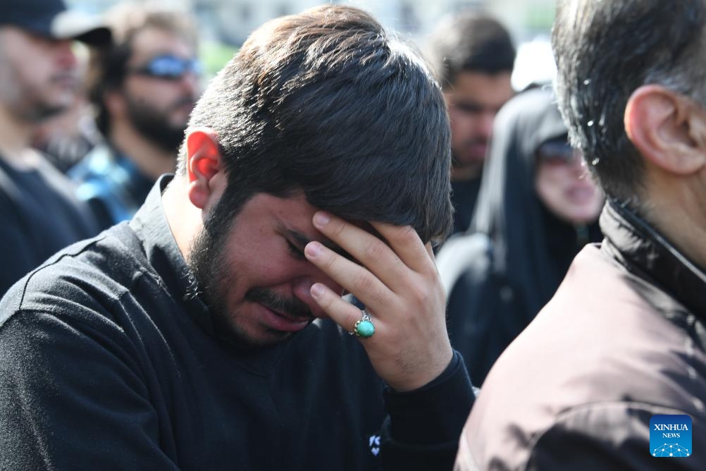 A man attends a memorial event held for Iran's late President Ebrahim Raisi, late Foreign Minister Hossein Amir-Abdollahian and others in Tehran, Iran, May 22, 2024.(Photo: Xinhua)