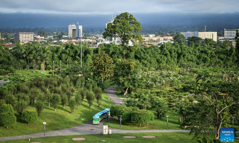 This photo taken on May 18, 2024 shows a view of Malabo National Park in Malabo, Equatorial Guinea. Malabo is situated in the northern part of Bioko Island. The city serves as the political, commercial, financial, and cultural hub of Equatorial Guinea. It is also a major aviation hub and an important seaport of the country. (Photo: Xinhua)