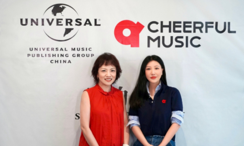 Grace Gao (left), Vice President, Finance and Operations of UMP China and Snow J, Founder and CEO of Cheerful Music Photo: Courtesy of Cheerful Music