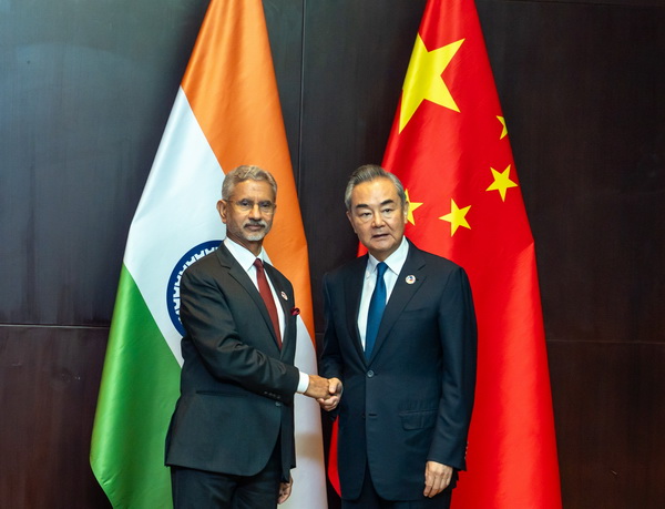 Chinese Foreign Minister Wang Yi meets with Indian External Affairs Minister Subrahmanyam Jaishankar in Vientiane, Laos, on July 25, 2024. Photo: Chinese Ministry of Foreign Affairs 