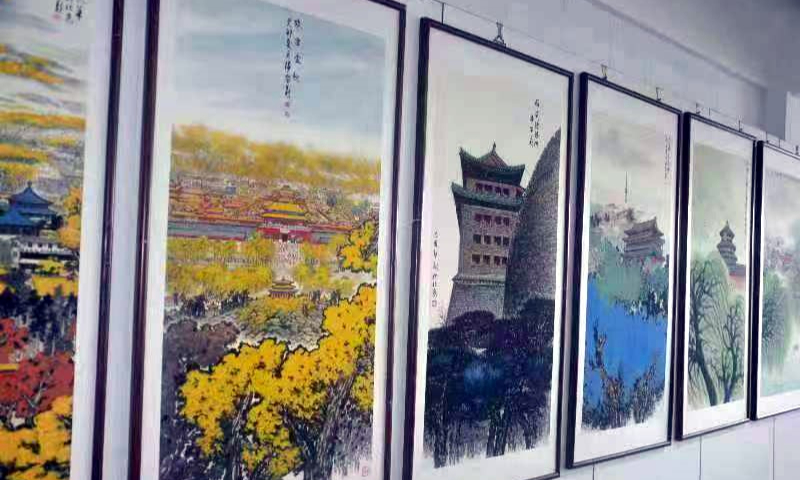 Yang Liuyi's paintings at the exhibition. Photo: Courtesy of Yang Liuyi