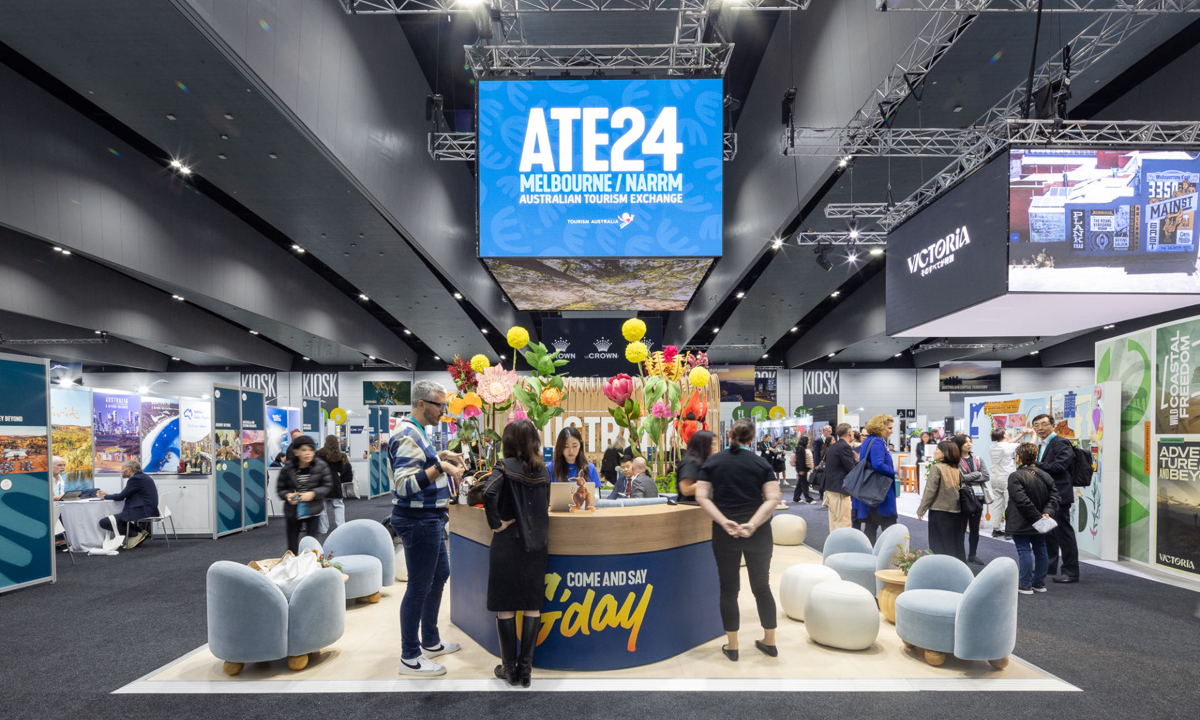 Visitors browse at the Australia Tourism Exchange 2024 held in Melbourne on May 19-23. A team of 151 Chinese travel experts and industry insiders will took part in the business-to-business event, the largest client group. Photo: Courtesy of Tourism Australia 