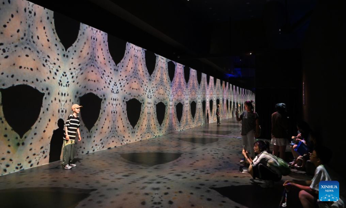 A boy poses for photos while visiting the National Maritime Museum of China in Tianjin, north China, June 28, 2024. The National Maritime Museum of China is located in Tianjin Binhai New Area, covering an area of 15 hectares. As the summer vacation approaches, the number of visitors to the museum has increased. (Photo: Xinhua)