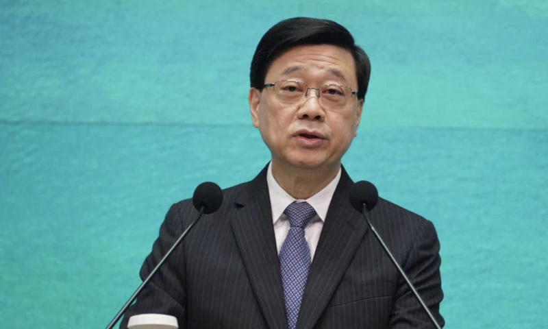 The Hong Kong Special Administrative Region (HKSAR) Chief Executive John Lee speaks to the press on June 4, 2024. Photo: HK media Dotdotnews 