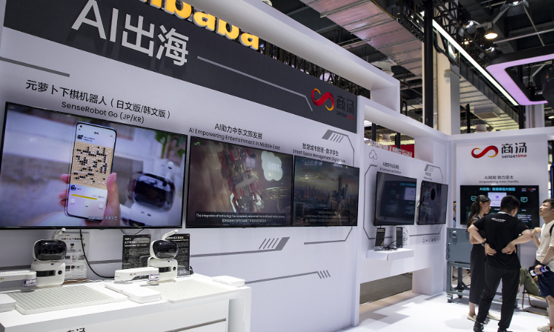 Booth of SenseTime at World AI Conference (WAIC) in Shanghai on July 5, 2024 Photo: VCG